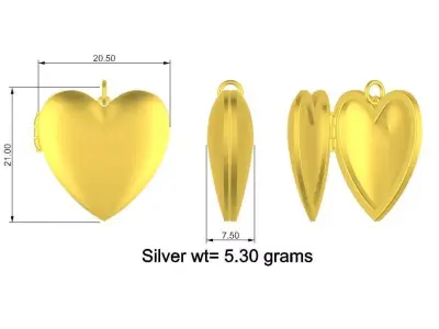 Heart Pendant openable 3D print model