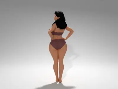 Sexy Beautiful Woman Posing 3D model