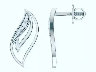 Solitaire Earring 3DM STL OBJ FBX Render Details 3D print model