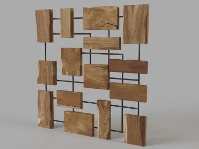 Marcel Teak Wall Art 3D model