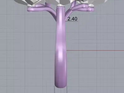 Ring Clover Frivole  - 8 flowers 3D print model