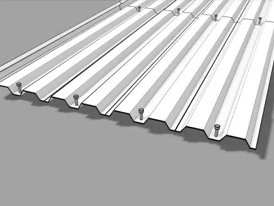 2D Metal Decking Cel Shaded Low-poly 3D model