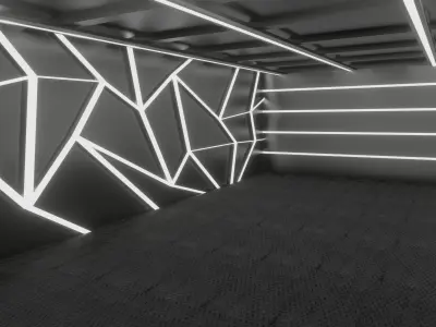 Car studio interior 3D model