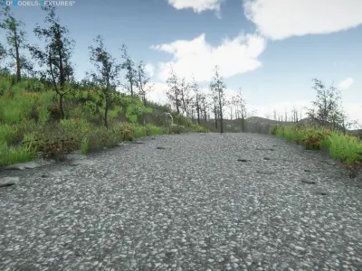 Lake Road Low-poly 3D model