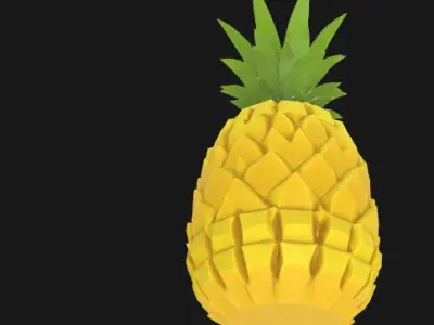 Low Poly Pineapple - Stylized 3D Model for Games and Animations Low-poly 3D model