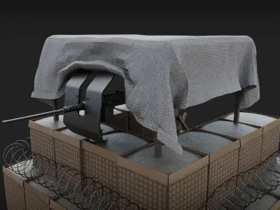 Military post structure Low-poly 3D model