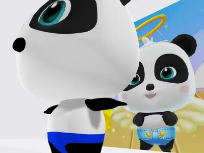 Panda bear 3D model get