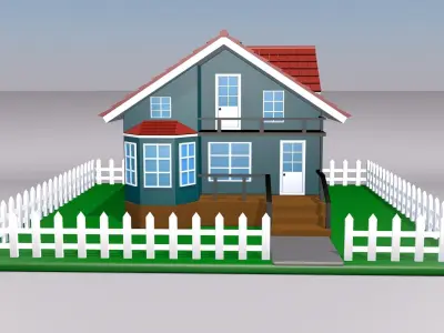 cartoon house 3D model buy