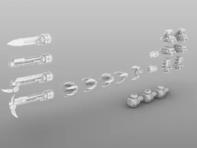 Project Bad Dog Weapons Upgrade For Naughty Smaller Knights Free 3D print model