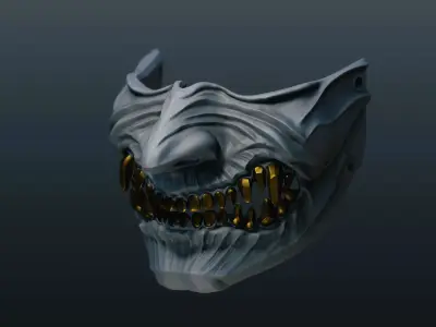 Menpo Mask 18 Half Face 3D print model