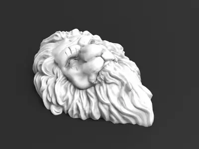 lion head cnc printable jewelry silver 3D model 3D print model