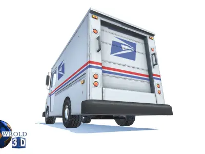 Mail Car lowpoly vehicle 3d model Low-poly 3D model