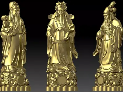 Fu Lu Shou 3 3D print model