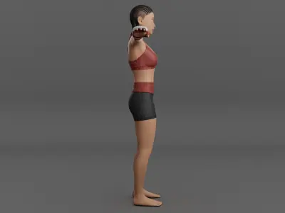 MMA Fighter Girl Low-poly 3D model