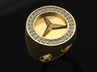 Benz Men Ring 01 No 3D print model