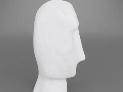 White marble head abstract minimal sculpture for decoration 3D model