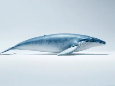 Blue Whale Realistic 3D Model Ocean Mammal Low-poly 3D model