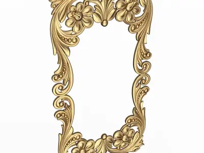 Classic Frame and Mirror 062 Low-poly 3D model