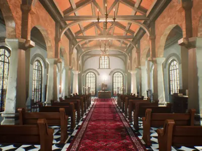 Church for Unreal Updated Low-poly 3D model