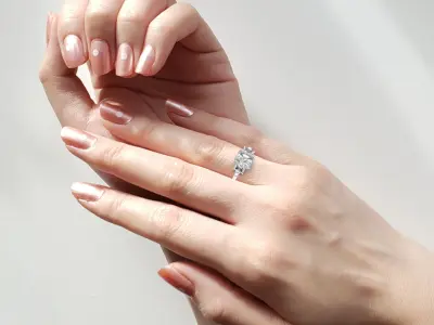 solitaire Five diamond ring for wedding  3D print model