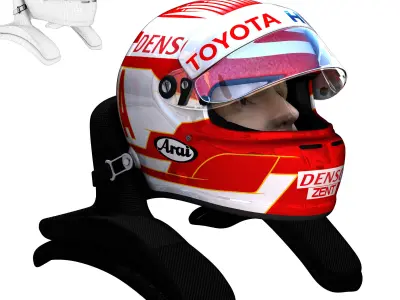 Nakajima WEC helmet 2018 Low-poly 3D model