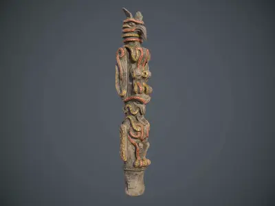 Indian Totem PBR low poly Low-poly 3D model