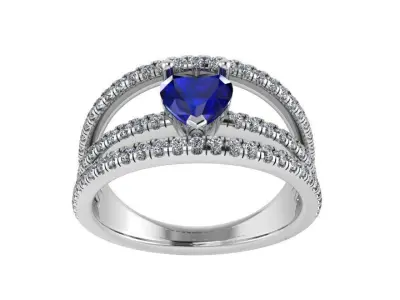 Heart Cut Split Shank Ring 4024 3D print model