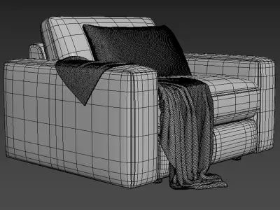 Kipton Wide Arm Nubuck Leather Sofa 140 By Arhaus 3D model