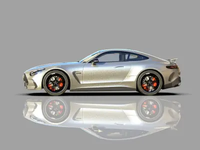 Mercedes Benz AMG GT 2024 HQ interior 3D model