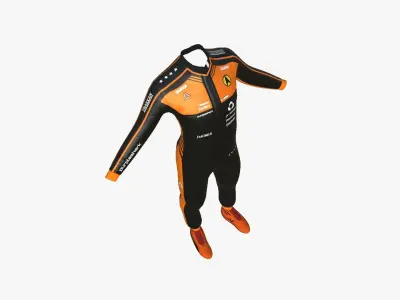 Racing Pilot Uniform A06 Black - Character Clothing Design Low-poly 3D model