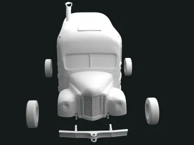 Magic Bus with separated wheels and bumper STL for 3D print 3D print model