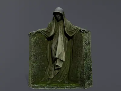 Dark statue Low-poly 3D model