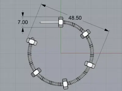 Earring Screw bolt 3D print model