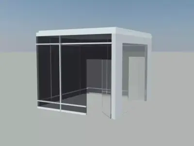 Cubic glass Wall Room 3D model