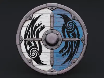 Viking Shield - Raven 3D model