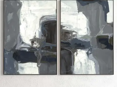 Plaster Two Photo Frame 101 Low-poly 3D model