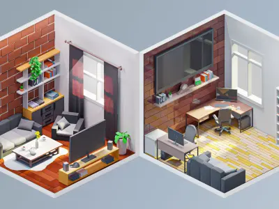 Interior 5 Low-poly 3D model