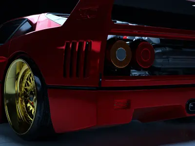 Ferrari F40 Low-poly 3D model