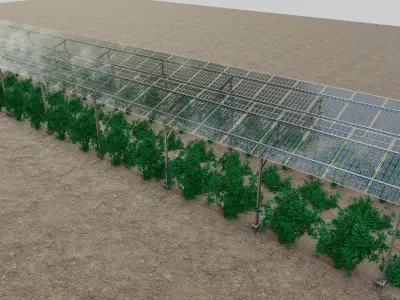 Solar Steel Construction For Farms Type-3 3D model
