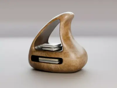 Organic Wooden Shelf Low-poly 3D model