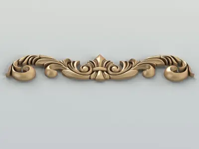 Carved decor horizontal 024 3D model