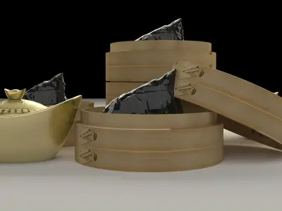 chinese gold ingot  3D model