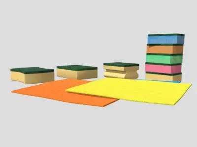 Sponge Pack Low-poly 3D model