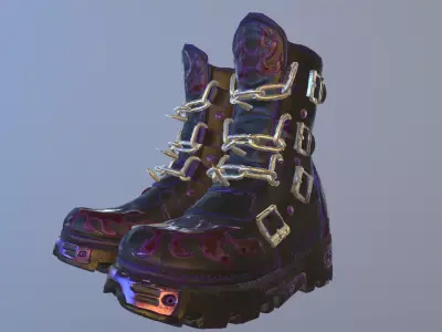 GOTH FASHION BOOTS PBR Low-poly 3D model