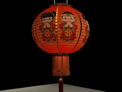 Chinese red lantern  3D model buy