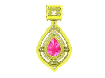 7315 luxury korean style diamond pear women pendant 3D print model