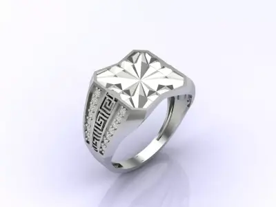 Print Ready STL 3DM  Gents Rings Diamond Men Ring  3D print model 171