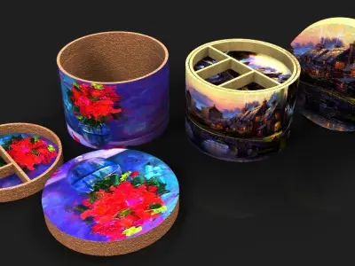 Decorative boxes Free 3D model