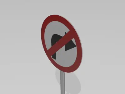 Right turn prohibited 3D model