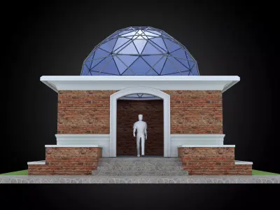  Dome 8x incl base structure with entry opening 3D model